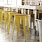 Flash Furniture 30" Yellow Metal Stool-Teak Poly Seat CH-31320-30-YL-PL2T-GG - alternate 1